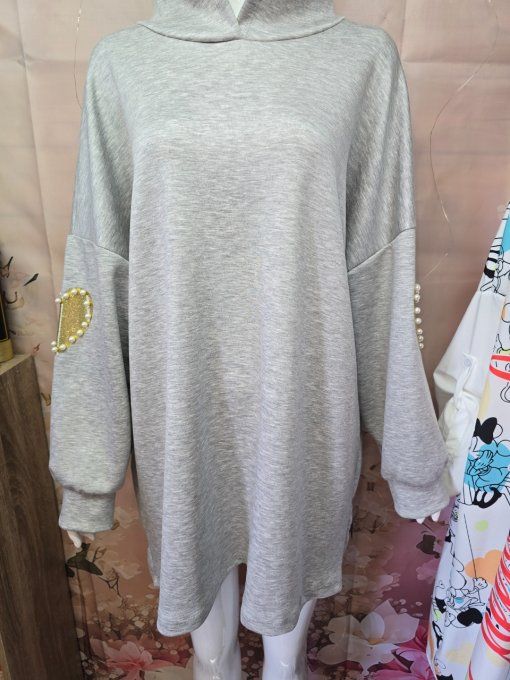 Pull à perle coeur